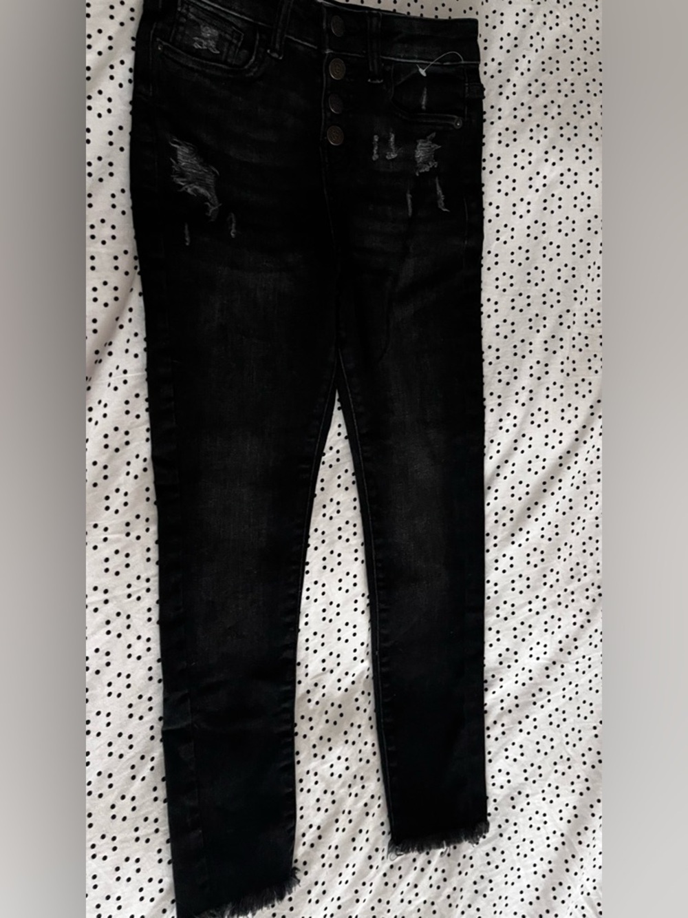 New Girls True Craft Black Distressed High Rise Skinny Jeans w Adjustable Waists